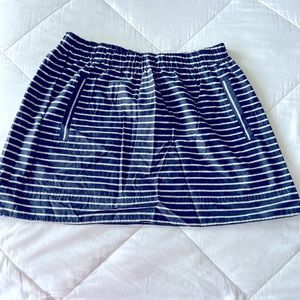 NWT J Crew Factory blue and white mini skirt with pockets